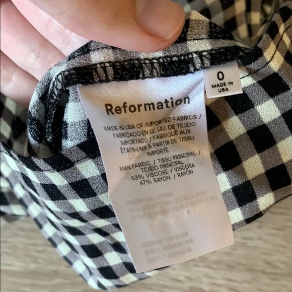 Reformation Black and off-white/cream Mini Dress - Picture 7 of 8